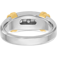 14K Two-Tone Gold 3-Stone Diamond Ring with Round Diamonds - 1/2 Carat Total Diamond Weight by IBGoodman