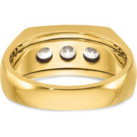 14K Two-Tone Gold 3-Stone Men's Ring Mounting - Polished Finish by IBGoodman