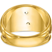 14K Two-Tone Gold 32nd Degree Scottish Rite Masonic Ring with Round Diamond - 0.103 Carat Total Diamond Weight