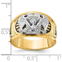 14K Two-Tone Gold 32nd Degree Scottish Rite Masonic Ring with Round Diamond - 0.103 Carat Total Diamond Weight
