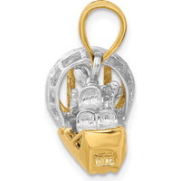 14K Two-Tone Gold 3D Airboat Charm Pendant - Adventure Inspired Design by Oro Pregiato