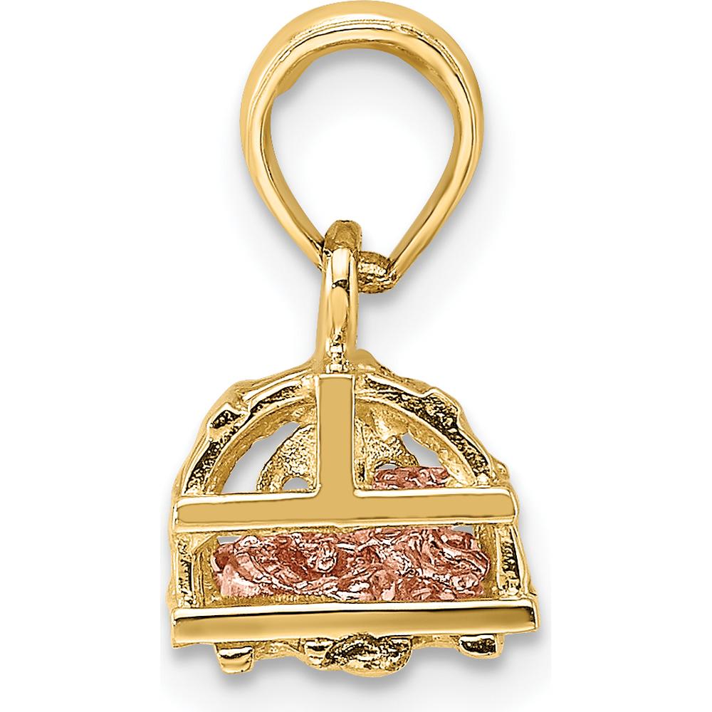 14K Two-Tone Gold 3D Moveable Pink Lobster in Trap Charm - Playful and Unique Design by Oro Pregiato