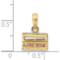 14K Two-Tone Gold 3D Moveable Pink Lobster in Trap Charm - Playful and Unique Design by Oro Pregiato