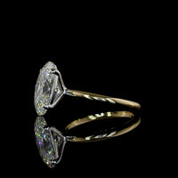14K Two-Tone Gold 4.13 Carat Oval Cut Lab Diamond Solitaire Ring - IGI Certified E-VVS2 - Covaloro Fine Jewelry