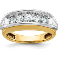 14K Two-Tone Gold 5-Stone Diamond Band Ring with 1 Carat Total Diamond Weight by IBGoodman