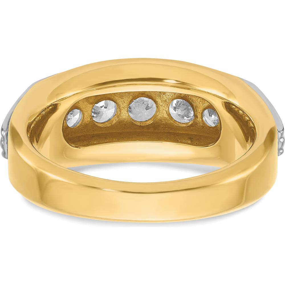 14K Two-Tone Gold 5-Stone Diamond Band Ring with 1 Carat Total Diamond Weight by IBGoodman