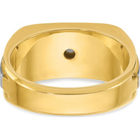 14K Two-Tone Gold 5-Stone Diamond Band Ring with Round Faceted Diamonds - 0.515 Carats Total Diamond Weight by IBGoodman