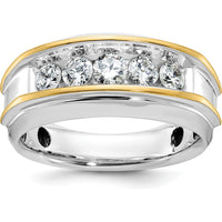14K Two-Tone Gold 5-Stone Ring Mounting for Diamonds or Gems - Customizable Setting by IBGoodman