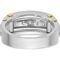 14K Two-Tone Gold 5-Stone Square Ring Mounting for Men by IBGoodman