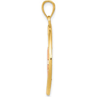 14K Two-Tone Gold and Rhodium Butterfly Pendant with Leaf Design - 33mm Length by Oro Pregiato