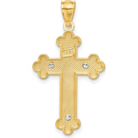 14K Two-Tone Gold and Rhodium INRI Crucifix Pendant - Faith Symbol with Polished Finish by Oro Pregiato