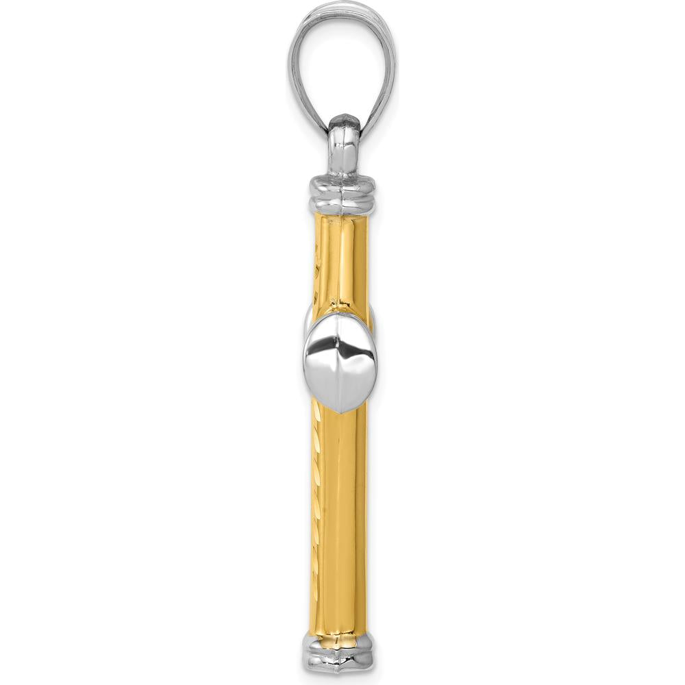 14K Two-Tone Gold & Rhodium Reversible Diamond-Cut Cross Pendant by Oro Pregiato