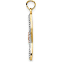14K Two-Tone Gold and Rhodium Starfish Charm Pendant - 25mm by Oro Pregiato