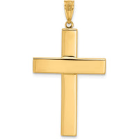 14K Two-Tone Gold and Rhodium Textured Crucifix Pendant - 42.5mm by Oro Pregiato