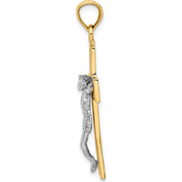 14K Two-Tone Gold and Silver Crucifix Pendant with Textured Finish - Faith-Inspired Design by Oro Pregiato
