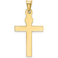 14K Two-Tone Gold and White Rhodium INRI Crucifix Pendant - 34mm Length by Oro Pregiato