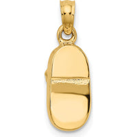14K Two-Tone Gold Baby Shoe Charm with Rose Gold Heart - 20mm Length by Oro Pregiato