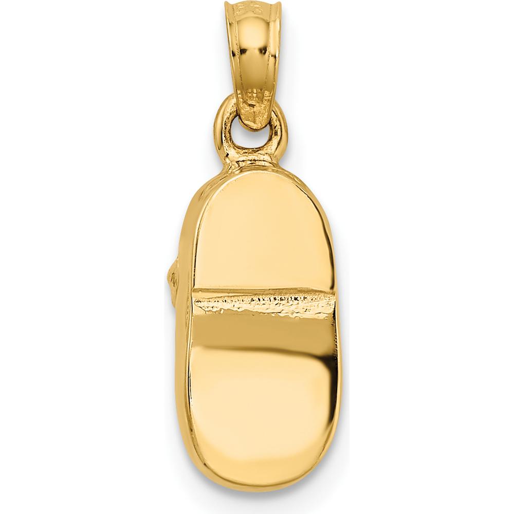14K Two-Tone Gold Baby Shoe Charm with Rose Gold Heart - 20mm Length by Oro Pregiato