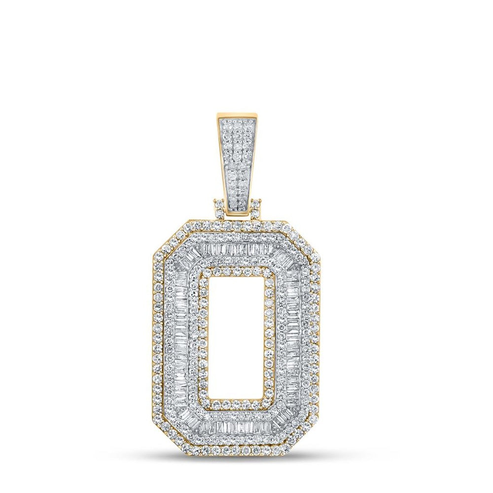 14K Two-Tone Gold Baguette Diamond Pendant - 2 and 1/5 Carat Total Diamond Weight