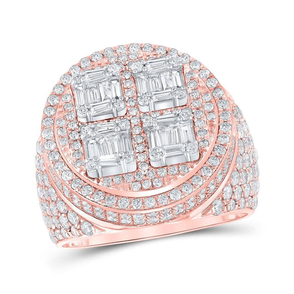 14K Two-Tone Gold Baguette Diamond Ring - 3 and 7/8 Carat Total Diamond Weight