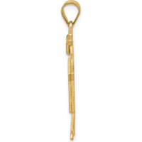 14K Two-Tone Gold Boy Charm Pendant with Hat - Engravable, 30mm Length by Oro Pregiato