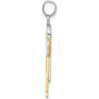 14K Two-Tone Gold Boy in Overalls with Hat Pendant - Playful Themed Charm by Oro Pregiato