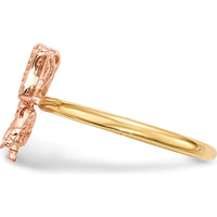 14K Two-Tone Gold Butterfly Ring with Polished Finish by 0