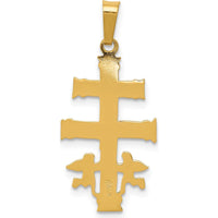 14K Two-Tone Gold Cara Vaca Crucifix Pendant - 28mm Length by Oro Pregiato