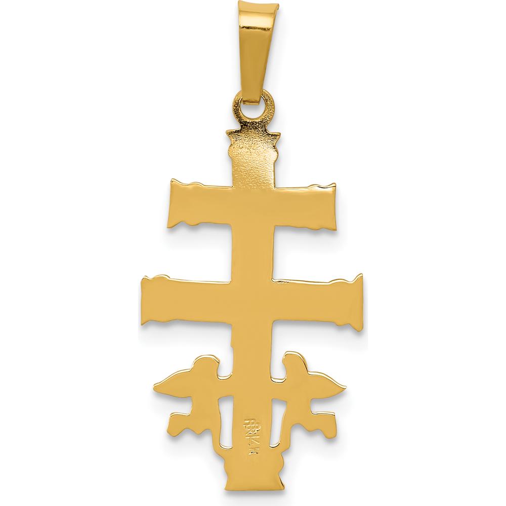 14K Two-Tone Gold Cara Vaca Crucifix Pendant - 28mm Length by Oro Pregiato