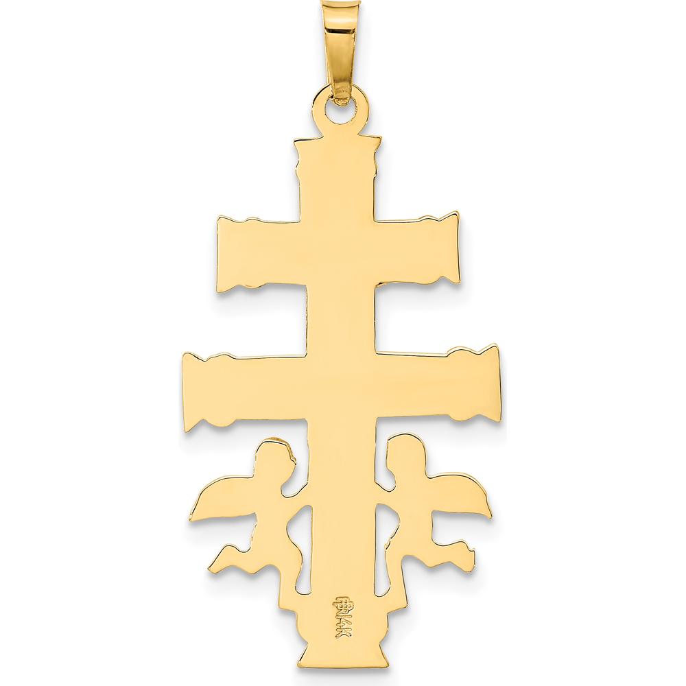 14K Two-Tone Gold Cara Vaca Crucifix Pendant - 38mm x 19mm by Oro Pregiato