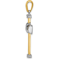 14K Two-Tone Gold Center-X Latin Cross Pendant - 40mm by Oro Pregiato