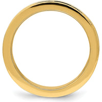 14K Two-Tone Gold Claddagh Band with Textured Pattern - 6.7mm Wide by 0