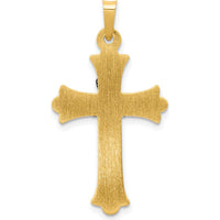 14K Two-Tone Gold Claddagh Cross Pendant - 34mm in Length by Oro Pregiato