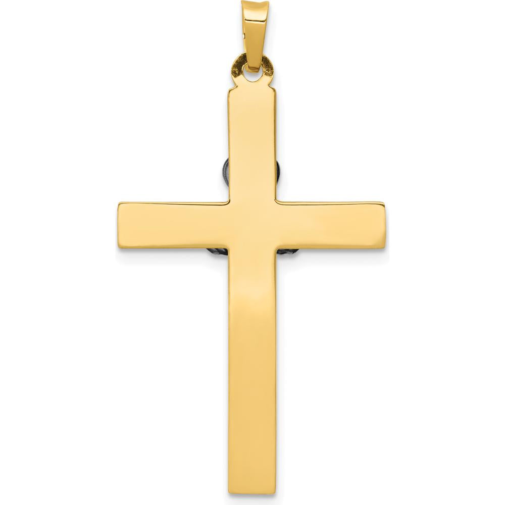 14K Two-Tone Gold Claddagh Cross Pendant - Meaningful Symbol of Love and Faith by Oro Pregiato