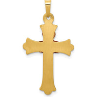 14K Two-Tone Gold Claddagh Cross Pendant with Textured Finish by Oro Pregiato