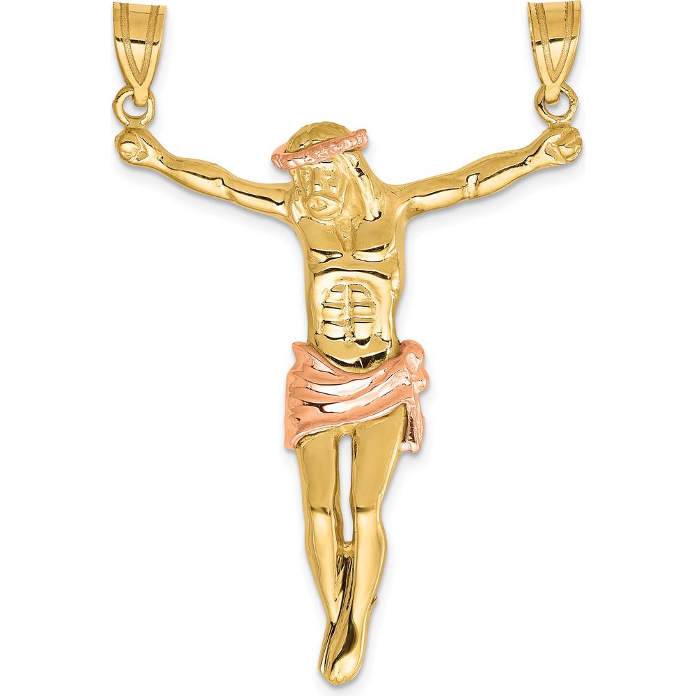 14K Two-Tone Gold Corpus Pendant - 51mm Length by Oro Pregiato