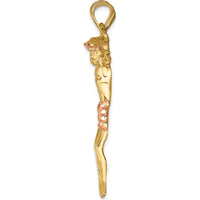 14K Two-Tone Gold Corpus Pendant - 51mm Length by Oro Pregiato