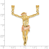 14K Two-Tone Gold Corpus Pendant - 51mm Length by Oro Pregiato