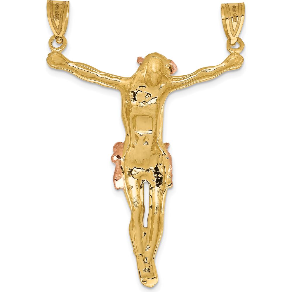 14K Two-Tone Gold Corpus Pendant - 51mm Length by Oro Pregiato