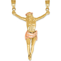 14K Two-Tone Gold Corpus Pendant - Religious Themed Pendant by Oro Pregiato