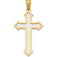 14K Two-Tone Gold Cross Pendant - Elegant and Meaningful Faith Jewelry by Oro Pregiato