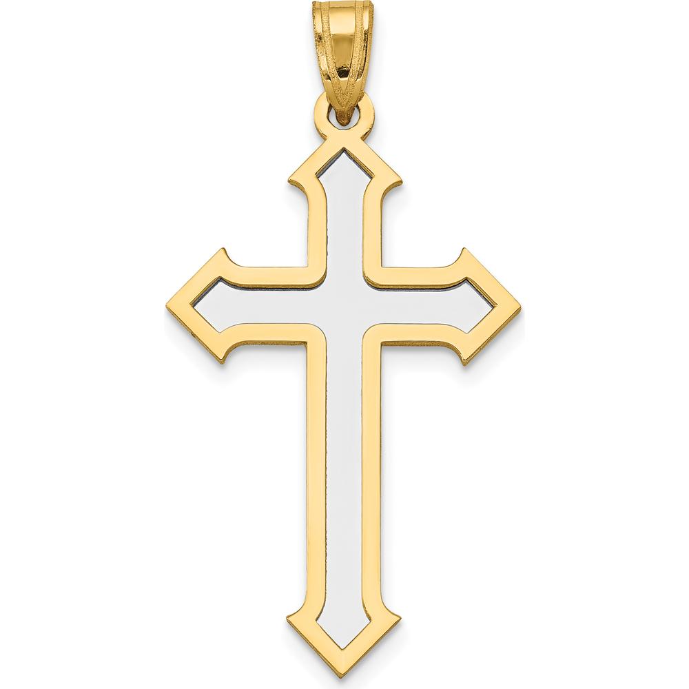 14K Two-Tone Gold Cross Pendant - Elegant and Meaningful Faith Jewelry by Oro Pregiato