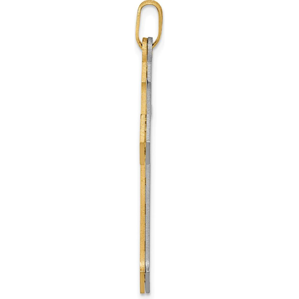 14K Two-Tone Gold Cross Pendant - Elegant and Meaningful Faith Jewelry by Oro Pregiato