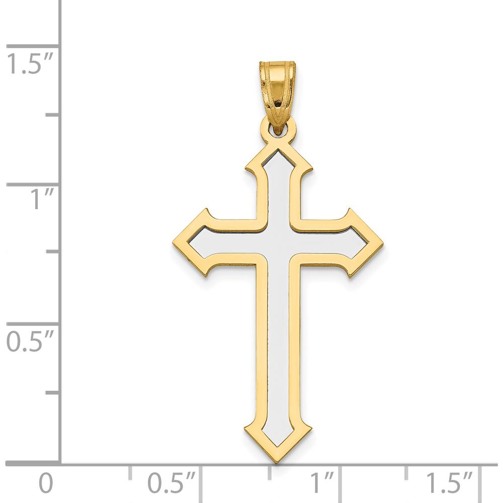 14K Two-Tone Gold Cross Pendant - Elegant and Meaningful Faith Jewelry by Oro Pregiato