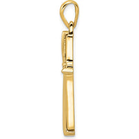 14K Two-Tone Gold Cross Pendant - Elegant Polished Design - 35mm Length by Oro Pregiato