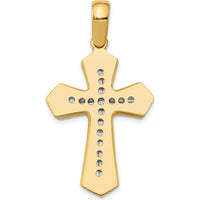 14K Two-Tone Gold Cross Pendant - Faith-Inspired Design, 42mm Length by Oro Pregiato