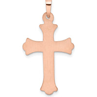 14K Two-Tone Gold Cross Pendant with 5 Round Diamonds - 0.01 Carat Total Diamond Weight by Oro Pregiato