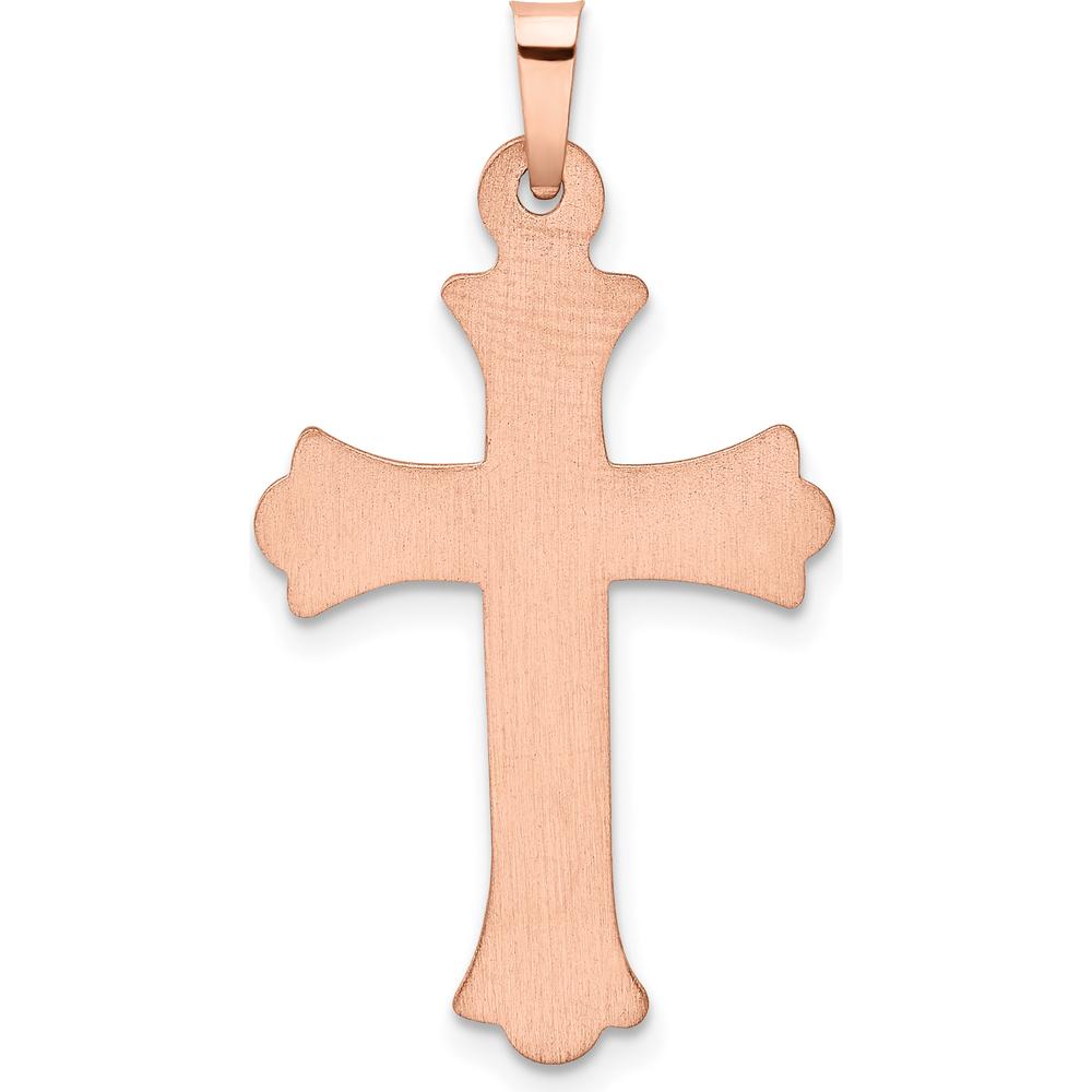 14K Two-Tone Gold Cross Pendant with 5 Round Diamonds - 0.01 Carat Total Diamond Weight by Oro Pregiato