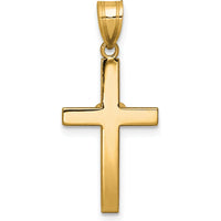 14K Two-Tone Gold Cross Pendant with Heart Accent and Round Diamond - 0.01 Carat Total Diamond Weight by Oro Pregiato