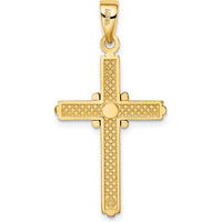 14K Two-Tone Gold Cross Pendant with Polished Finish and X-Center Accent - 33.9mm Length by Oro Pregiato